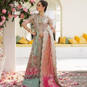Embroidered Net Salwar Kameez: Pakistani Indian Bridal Dress