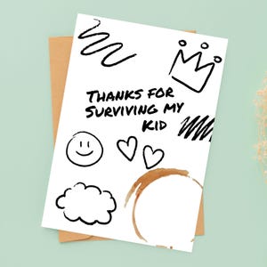 Carte de remerciement sarcastique pour professeur - Carte de fin d'année amusante - Merci aux assistants pédagogiques - Carte A5 avec enveloppe - Cadeau pour professeur
