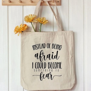 fourre-tout Fear - Sac d&#39;éveil gothique - Cabas Academia | Esthétique sorcière | Cabas Empowerment - Cadeau pour elle - Cabas littéraire - Sac féministe