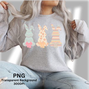 Clipart lapin noeud - sublimation PNG - joyeux lapin de Pâques - usage Commercial - Pâques Design - Coquette lapin PNG - DTF Design