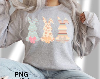 Bunny Bow Clipart - Sublimation PNG - Happy Easter Bunny - Commercial Use - Easter Design - Coquette Rabbit PNG - DTF Design