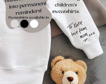 Benutzerdefinierte Handschrift Sweatshirt - benutzerdefinierte Text Pullover - individuelles Geschenk - handgeschriebenes Geschenk - personalisierter Text Pullover - Nachricht Pullover - Kinder