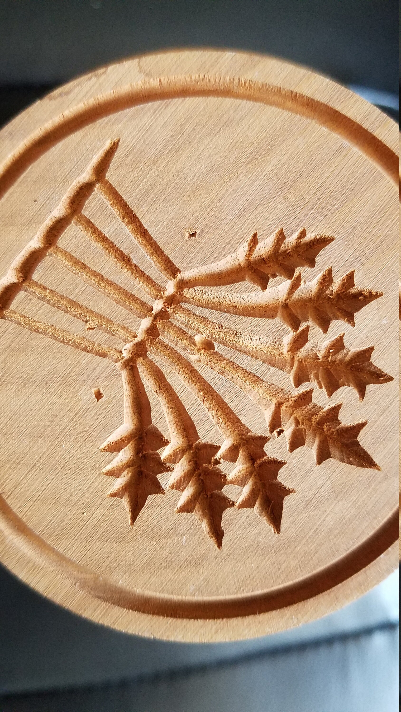 Large Vintage Wooden Butter Stamp w/ Sheaf of Wheat Etsy