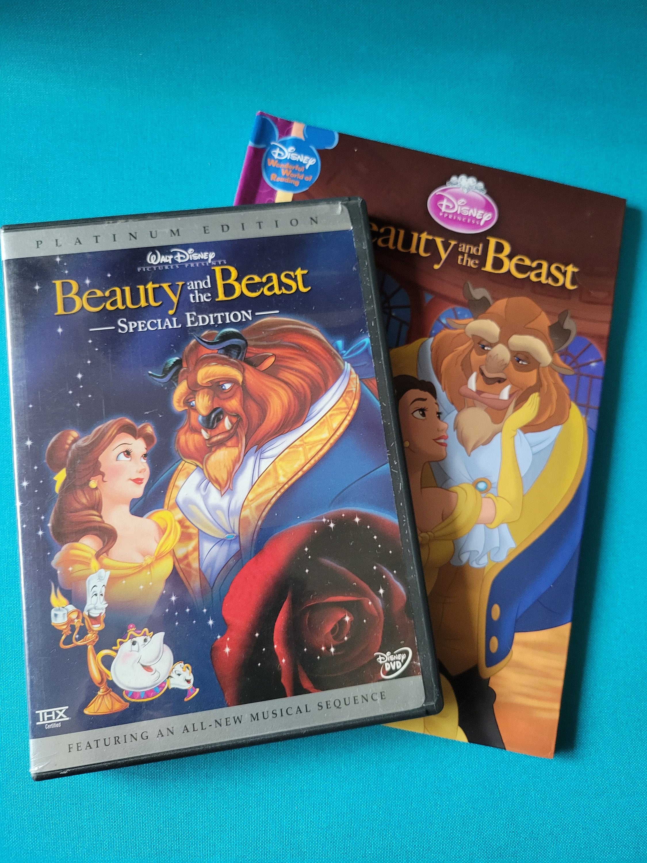BEAUTY And The BEAST~Platinum Edition DVD; Wonderful World of Reading Hardback Book