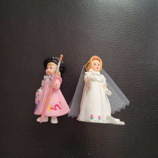 MADAME ALEXANDER by Hallmark~Merry Miniature Figurines~Artist Wendy & Empire Bride~2001 From 1997 Dolls~Each Measure 2 1/2" Tall