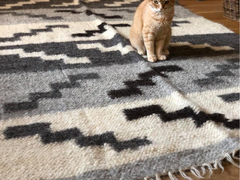 Natural Sheep Wool Rug Farmhouse Rug Kitchen Bedroom Living Etsy