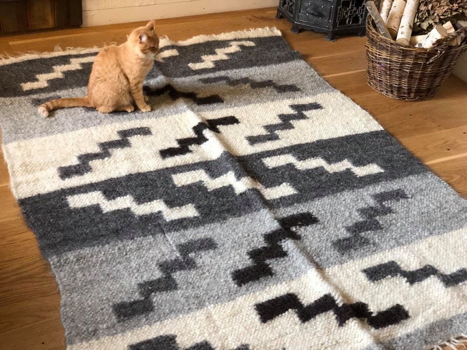 Natural Sheep Wool Rug Farmhouse Rug Kitchen Bedroom Living - Etsy