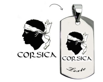 Customizable flags corse MEDALS: engraved with a photo of your flag corsica logo with a black gift box