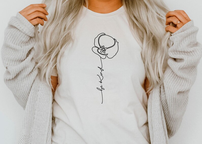 Download Be kind flower svg file png Shirt quotes womens inspirational | Etsy