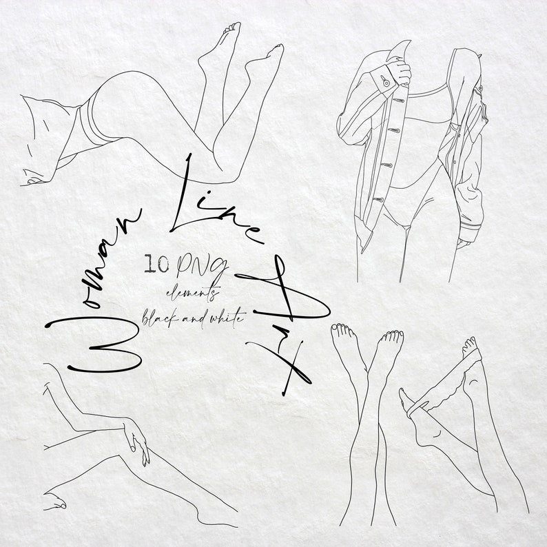 Line art body clip art woman one line drawing trendy ... Line art body clip art woman one line drawing trendy ...