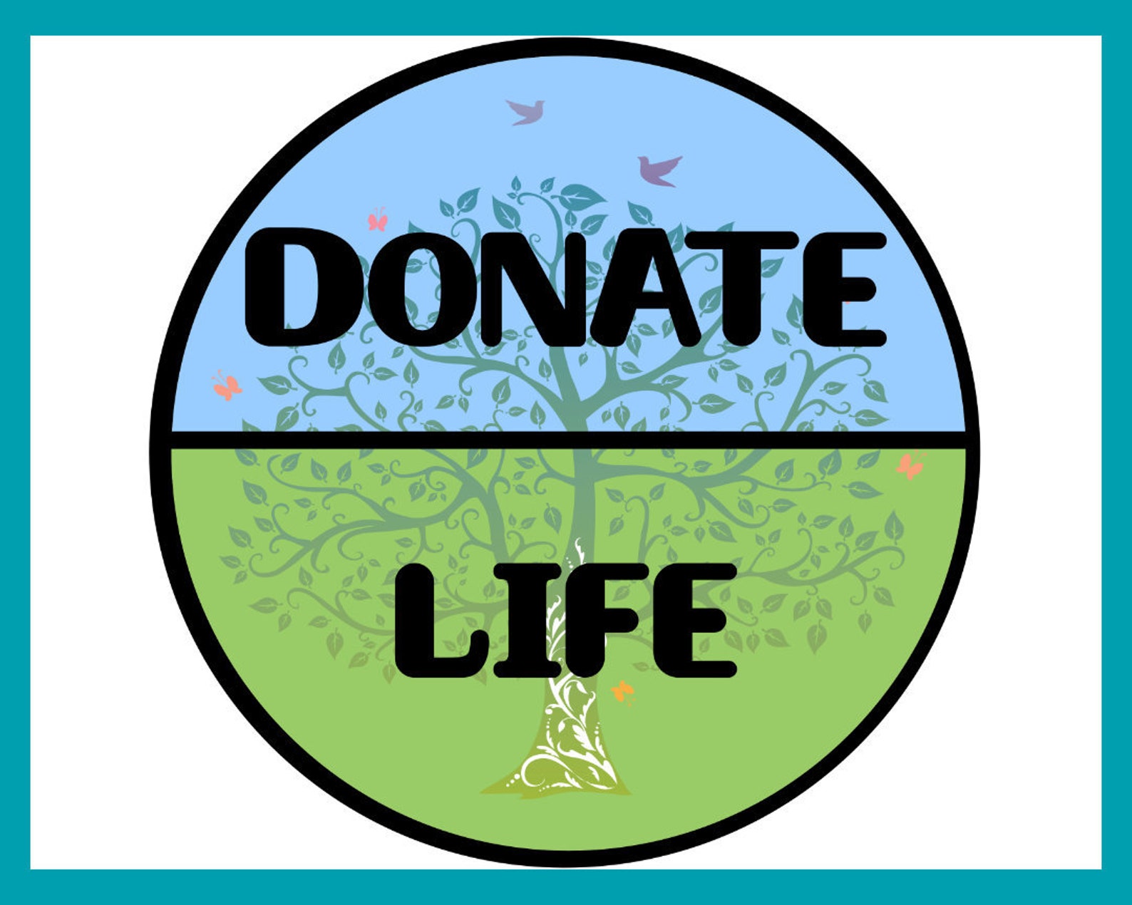 Round Donate Life Awareness Sign Front Door Decor Wreath Etsy
