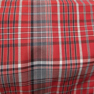 Tela para pañuelo a cuadros rojos: mezcla de algodón, tela estilo jamaicano cortada a medida.