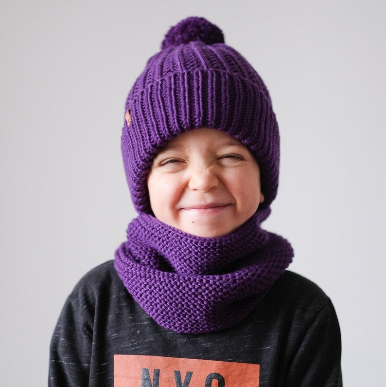 KIDS Beanie Hat and Scarf Set Kids Hats Set Beanie Hat & Etsy