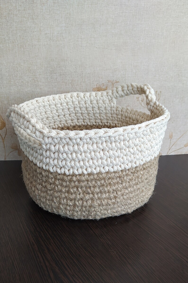 Jute Round Basket Jute Twine Storage Basket Eco Decor and Etsy