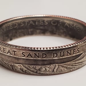 National Park &quot;America the Beautiful&quot; US Quarter Coin Ring - Antiqued