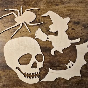 Wood Halloween Cutouts 5.5&quot; - Laser Cut Blanks for Arts & Crafts