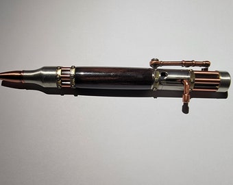 Steampunk Bolt Action Pen with Wood Turned Body