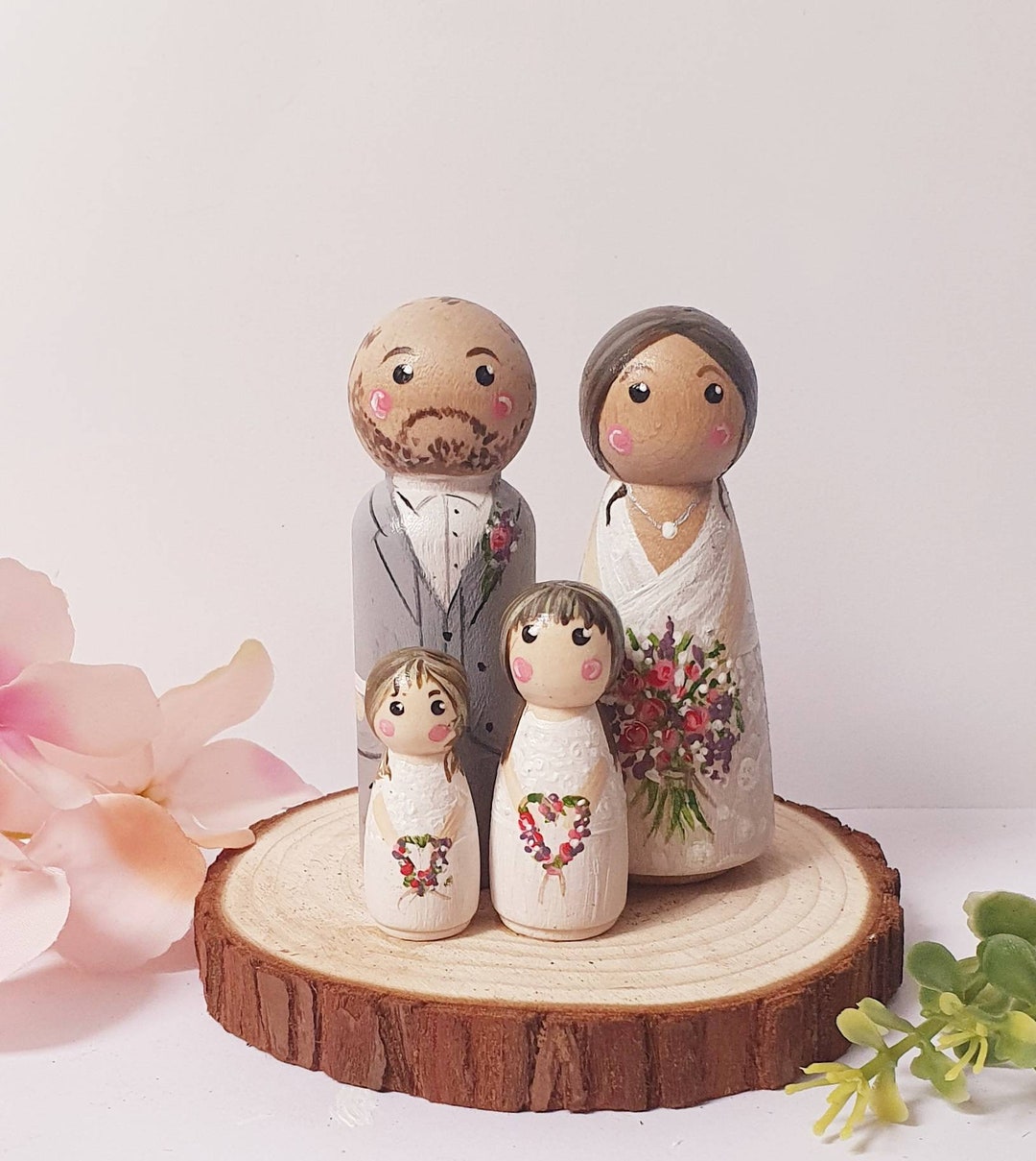 Bride and Groom Wedding Cake Topper Personalized Cake Topper Hand ...