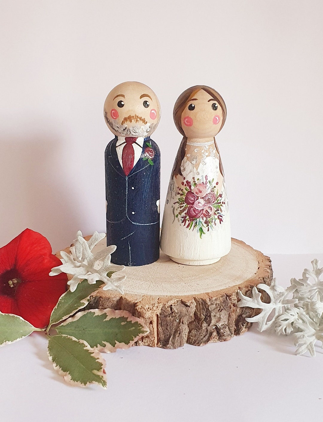 Personalized Wooden Wedding Cake Toppers , Bride and Groom , Mr and Mrs ...
