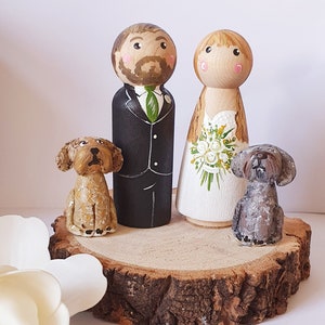 Bride and groom wedding cake topper anniversary wedding gift wooden cake topper image 5