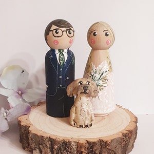 Bride and groom wedding cake topper anniversary wedding gift wooden cake topper image 4