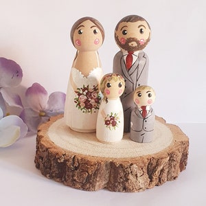 Bride and groom wedding cake topper anniversary wedding gift wooden cake topper image 6