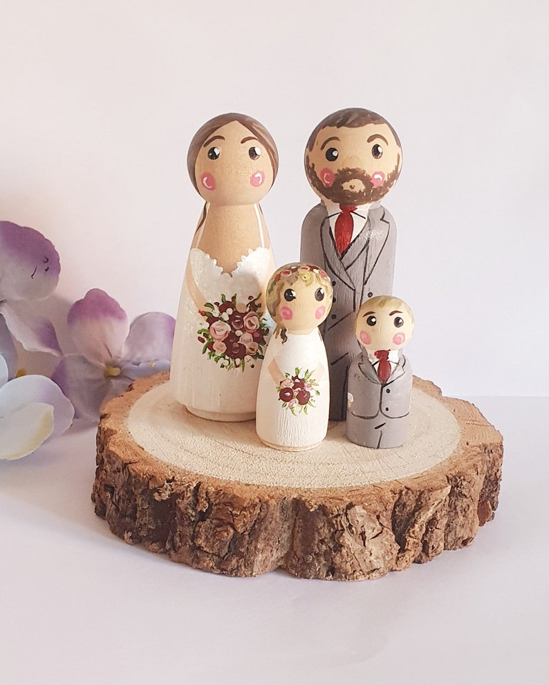 Bride and groom wedding cake topper anniversary wedding gift wooden cake topper image 6