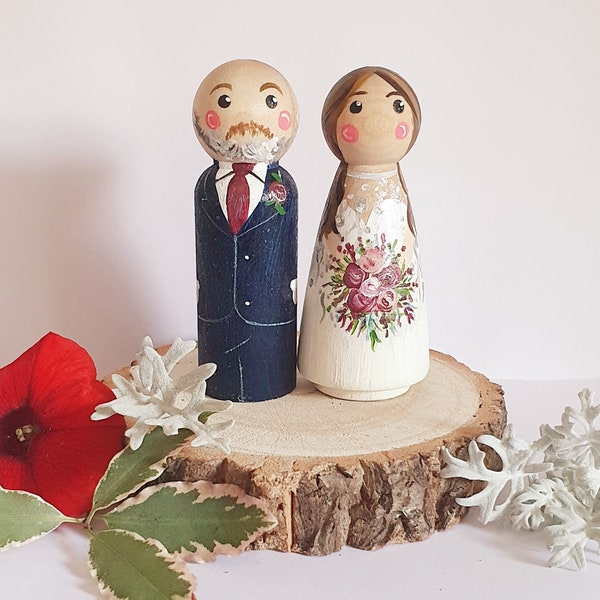 Bride and groom wedding cake topper, wedding wooden cake topper custom bride and groom, personalized bride and groom , made to order