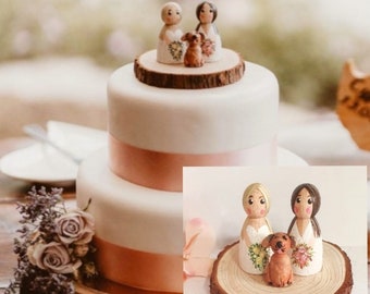 Wedding cake topper, custom wedding cake topper, personalized wedding cake topper, Mrs and Mrs wedding cake topper, bride and bride