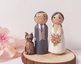 Personalized wedding bride and groom peg dolls , cake topper , gift , wedding, mr and Mrs , mr and mr , Mrs and Mrs , handmade 9 cm