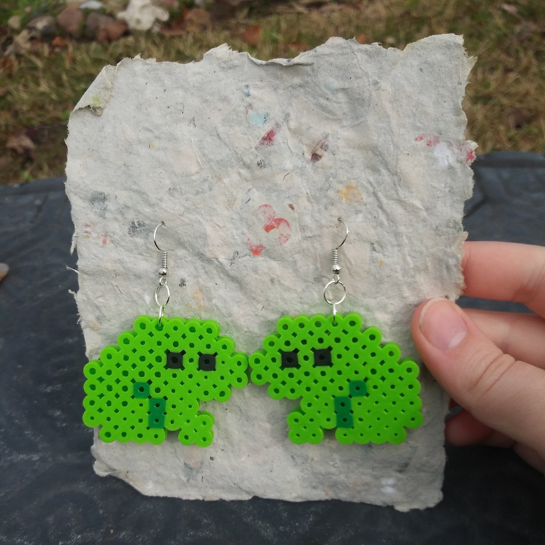 Frog Perler Bead Earrings - Etsy