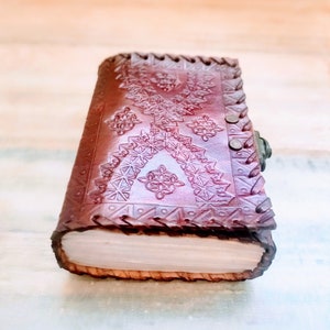 Assorted Pattern Embossed Leather Bound Journal, Leather Diary With Lock, Locked Journal, Writing Leather Notebook, Handmade Unlined Papers