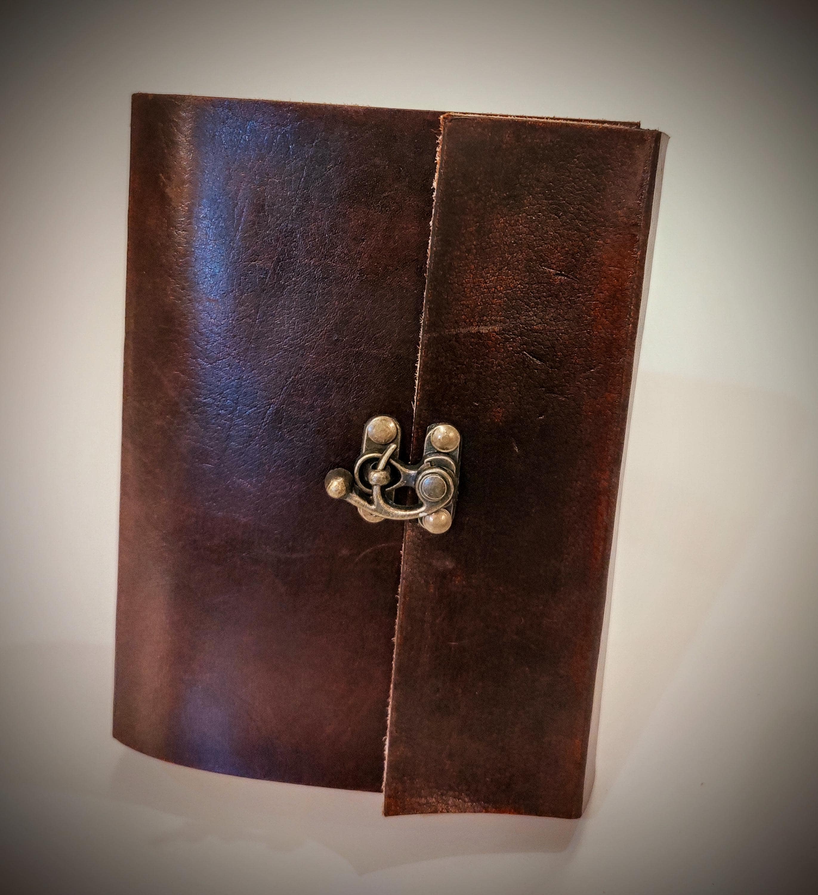 Handmade Leather Bound Plain Stitched Leather Grimoire - 200