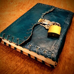 Forest Green Leather Journal With Lock: Handmade Travel Diary ...