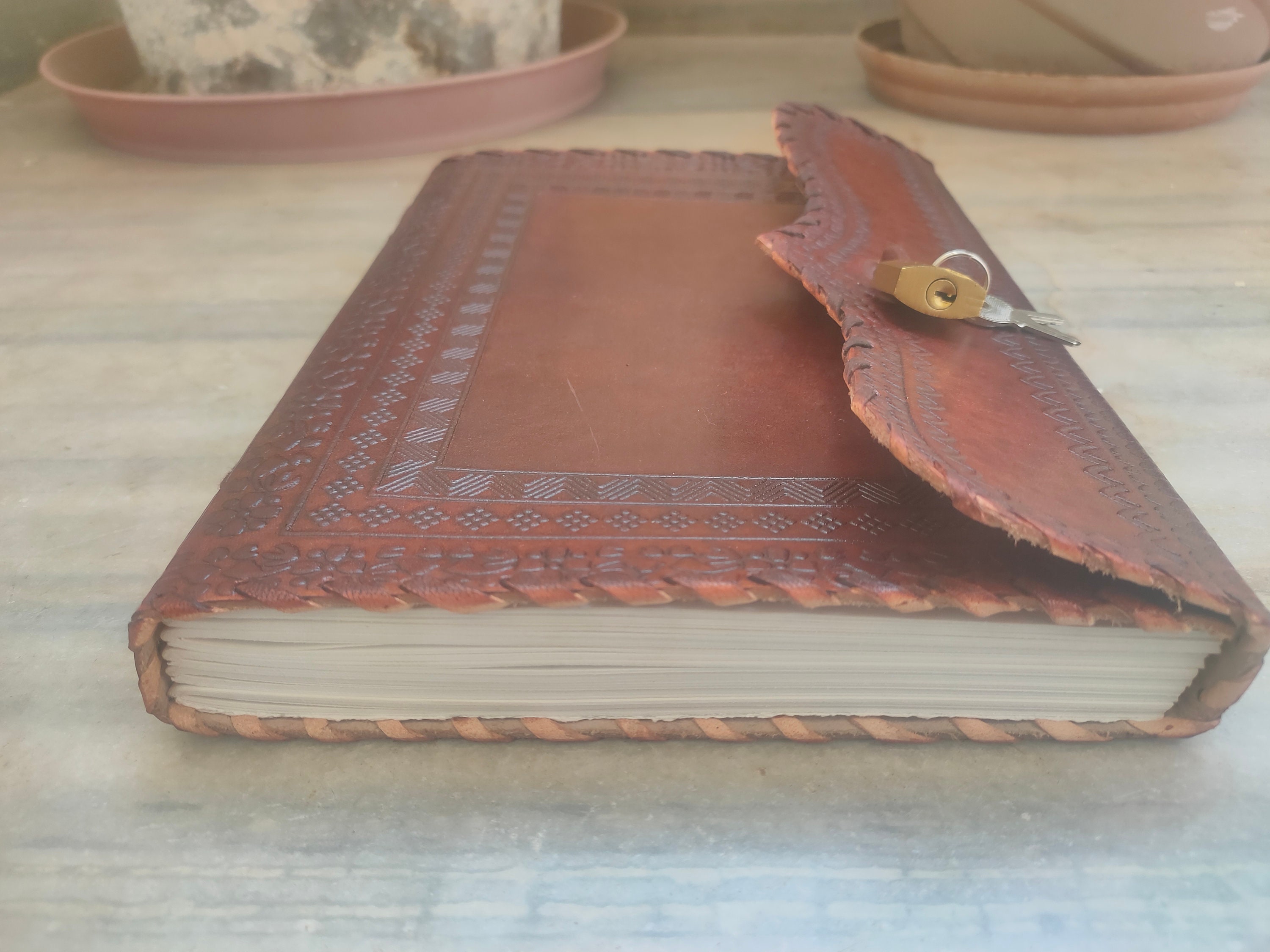 Braun Leder Journal Schreiben Leder Skizzenbuch Leder Etsy