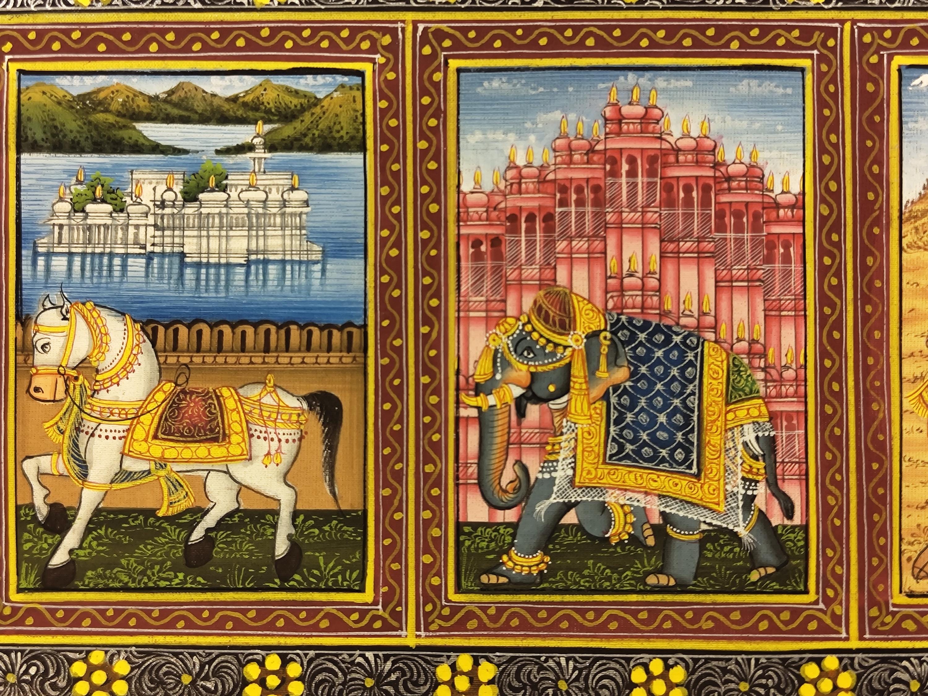 西インド ジャイプール城 細密画 ラジャスタン州細密画：ウダイプール、ジャイプール、ジャイセルマー