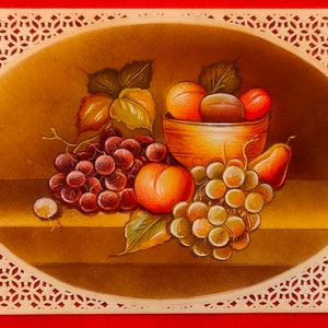 Exquisite Handgefertigte Feinste Meister Künstler Obst Platte Komplizierte Traditionelle Indische Miniatur Malerei, Geschnitzte Elfenbein Zarte Wand Dekor Kunst