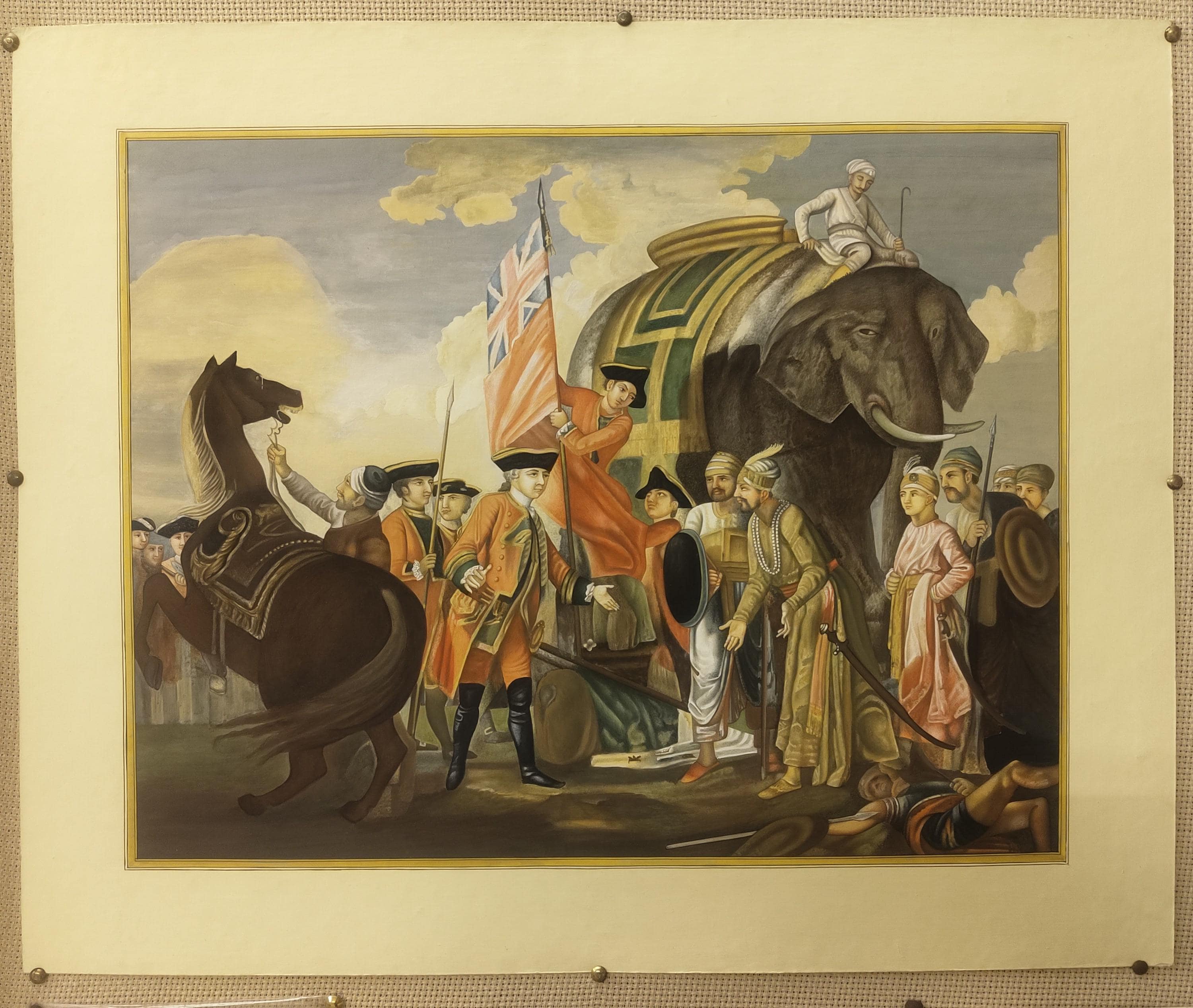 プラッシーの戦いの細密画：イギリス領インド美術 - Etsy 日本