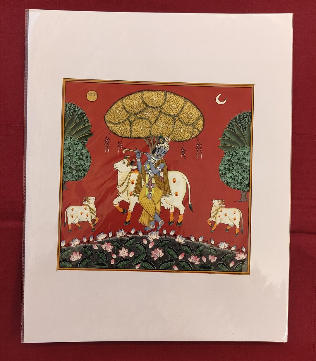 インドの伝統アート 象と騎士の絵 クリシュナとゴーピーたちの細密画、伝統的なインド美術 - Etsy 日本