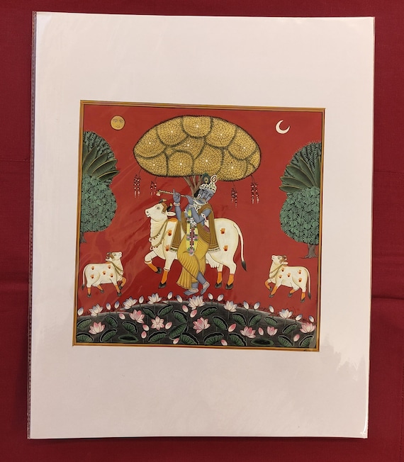 クリシュナとゴーピーたちの細密画、伝統的なインド美術 - Etsy 日本 クリシュナとゴーピーたちの細密画、伝統的なインド美術 - Etsy 日本