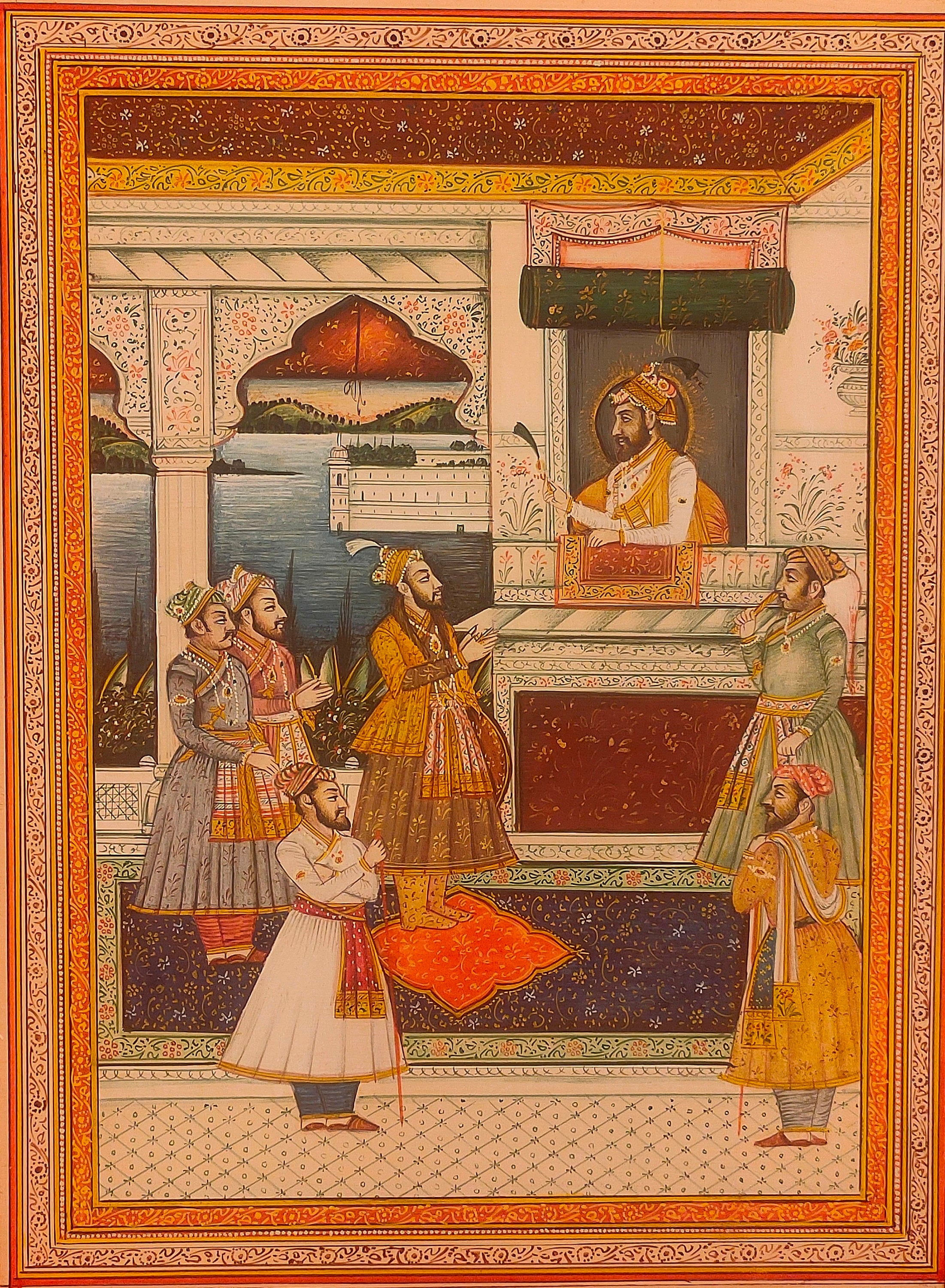 Mughal Court Scene Miniature Painting, Rajasthani Art - Etsy