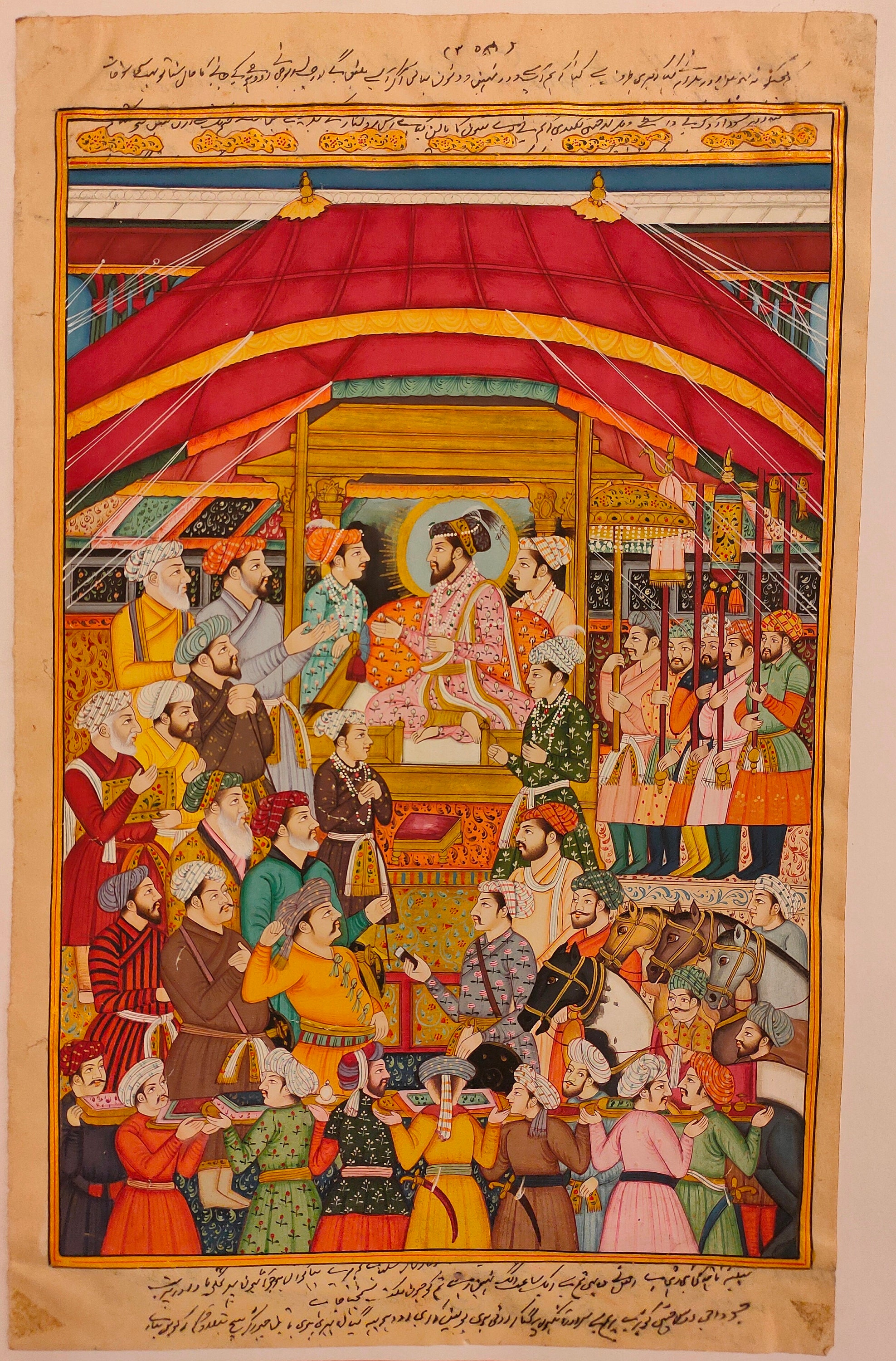 Mughal Court Scene Miniature Painting, Udaipur Art on Old Paper - Etsy