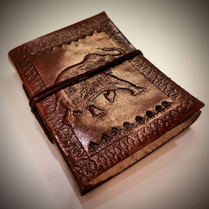 Elephant Embossed Pack of 5 Handmade Vintage Leather Bound Journal - Mini Handcrafted Pocket Size Diary - Unlined Recycled Refillable Pages