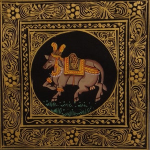 Cartão de presente personalizado de agradecimento, cartão de presente de escrita, pintura de vaca, arte de pintura em miniatura de natal, ano novo, aniversário