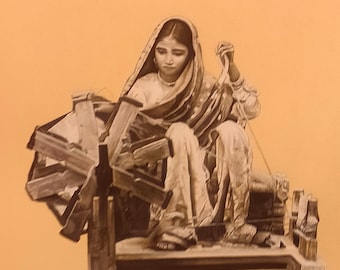 インドの細密画：鹿と女性、自然アート（10.5x13.5インチ） - Etsy 日本