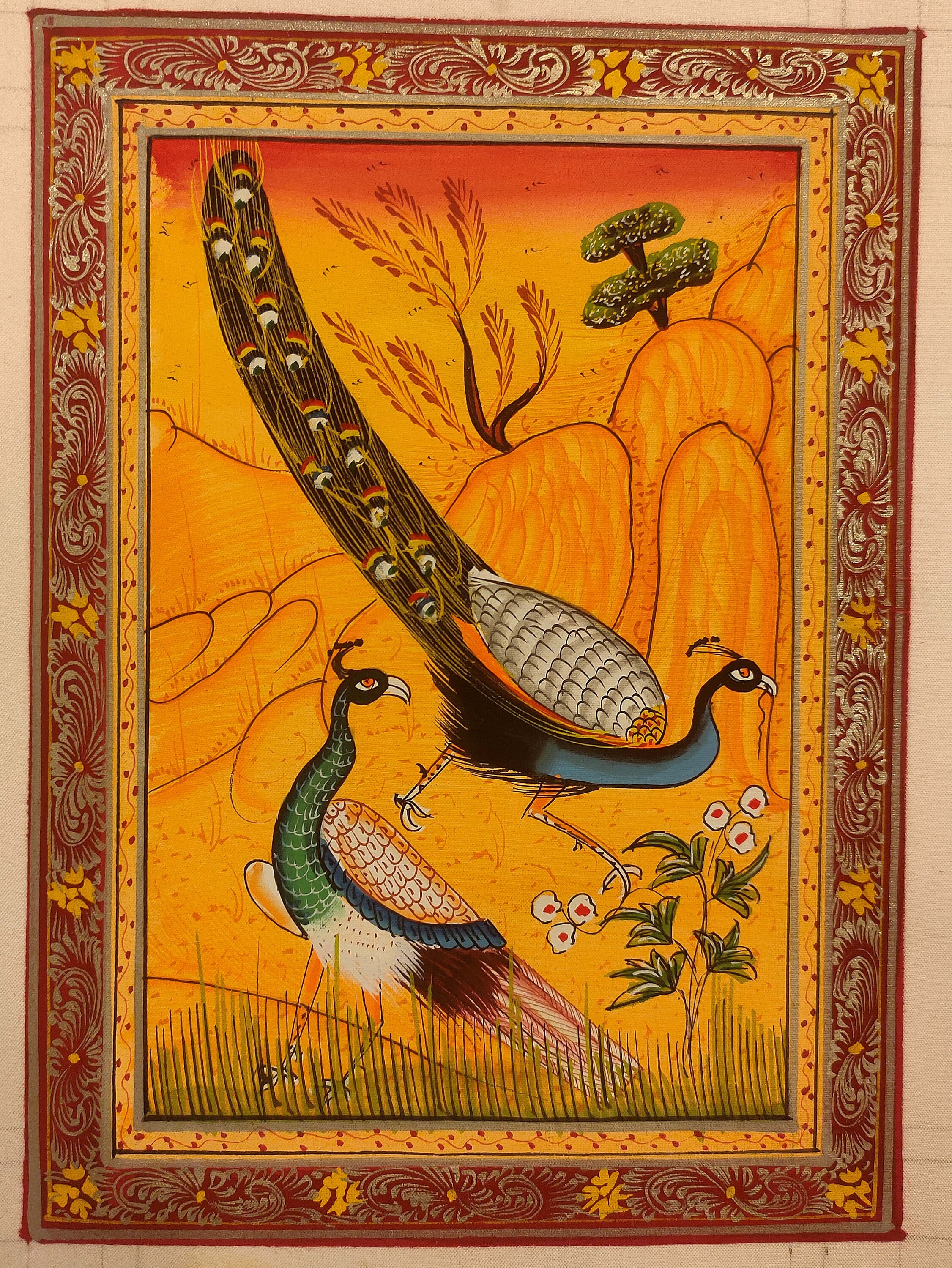 Handmade Delicate Peacock Birds Finest Original Miniature