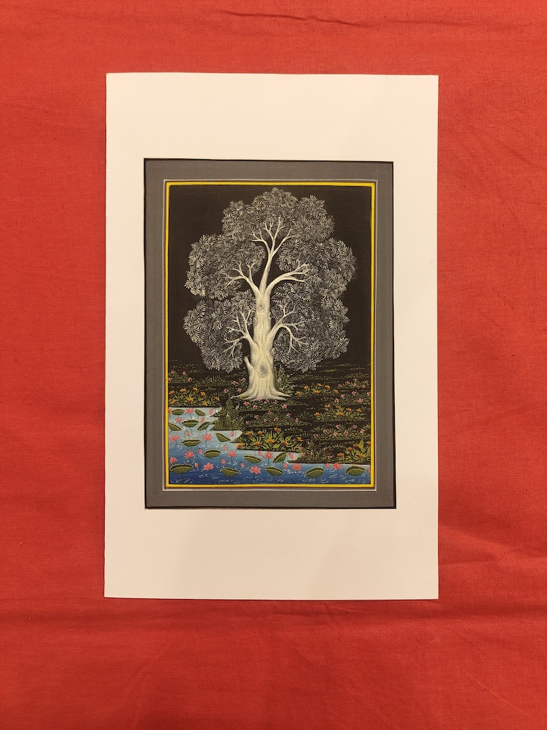 Indian Hand Painted Tree of Life Art Work Miniature Painting India