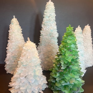 Christmas tree made from  authentic beach glass