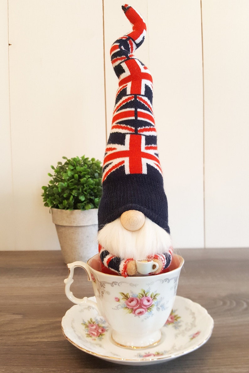 British gnome teacup tomte gnome decoration for farmhouse Etsy