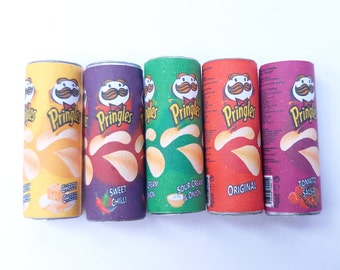 Miniature Pringles Crisps Tubes 3 Colors. Dollhouse Accessories. 1:12 ...